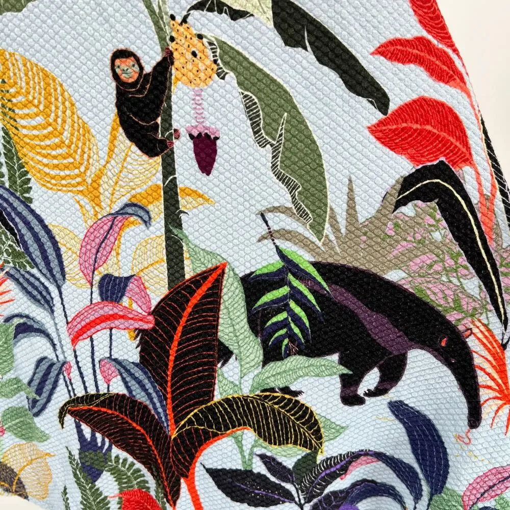 FARM Rio Tropical Halter Mini Dress XL Jungle Print Pockets Monkey Toucan Anthro - Picture 7 of 12